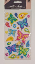 Puffy Wild Butterflies Scrapbooking Stickers By Sticko RARE