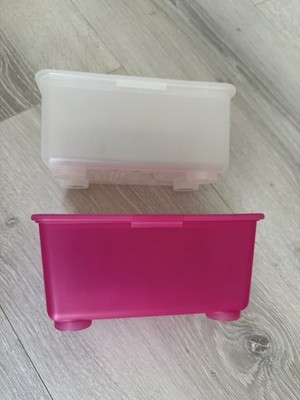 IKEA GLIS ** 2 x Box mit Deckel weiß / rosa 17x10 cm **