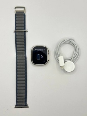 Apple Watch Ultra 2 49mm GPS+LTE - Titanium Case w/ Blue Alpine Loop **100%BH**