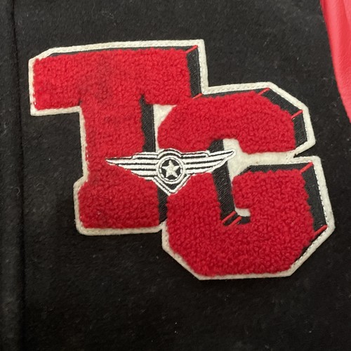 TOP GUN KIDS GOAT VARSITY JACKET TGK2249-BLACK/RED SZ 8 - Picture 8 of 11