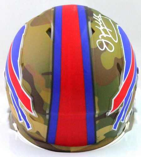 Von Jim Kelly signierter Buffalo Bills Camo Minihelm - Beckett W * weiß - Bild 3 von 10
