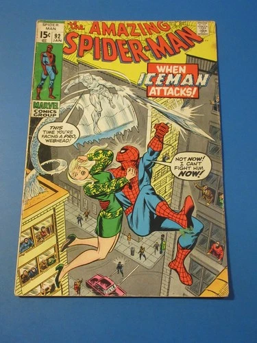 Amazing Spider-man #92 Bronze age Iceman VG-