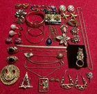 Vtg Goldtone Jewelry Lot Trifari Avon Sarah Coventry Necklace Earrings Bracelet