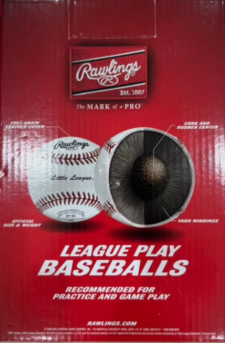 Boîte De 12 Balles De Baseball Rawlings Little League RLLB1 – 9 Pouces, Cuir