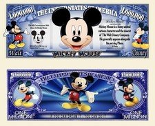 Pack of 5 Disney&rsquo;s Mickey Mouse Dollars 1 Million Collectible Novelty Money