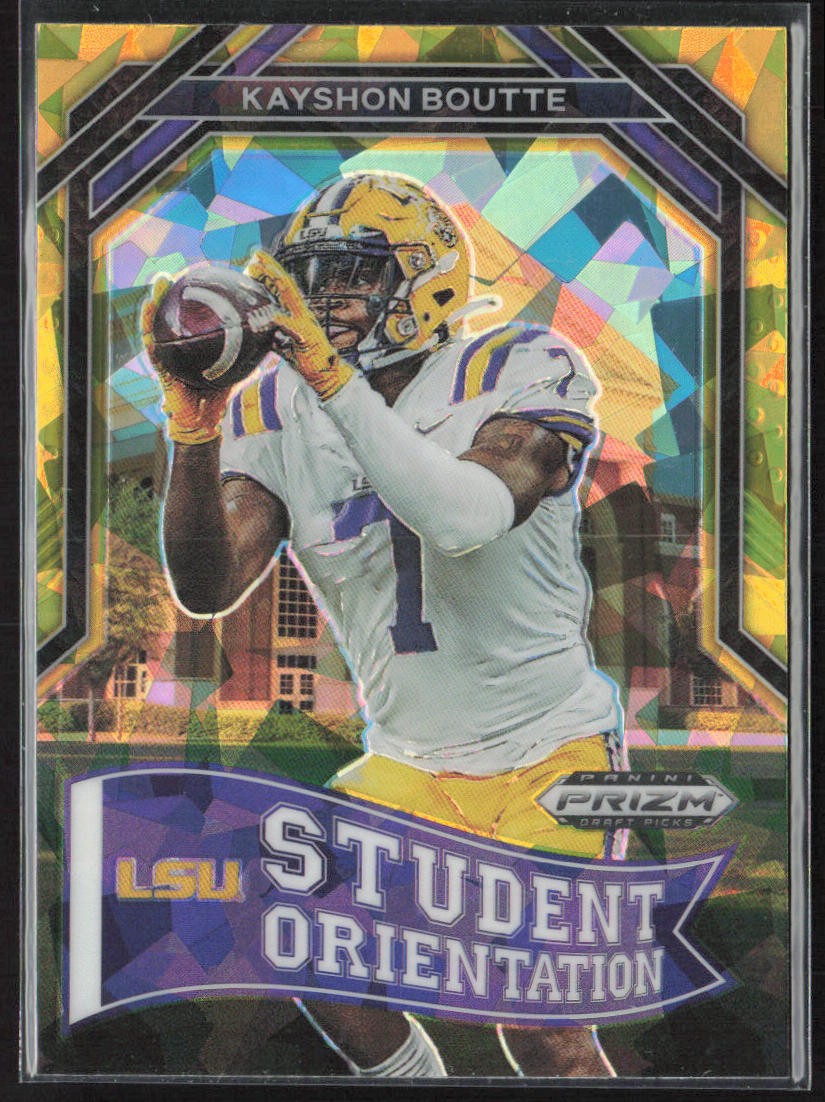 Kayshon Boutte Panini Prizm Draft Picks Student Orientation #SO9 Gold Ice