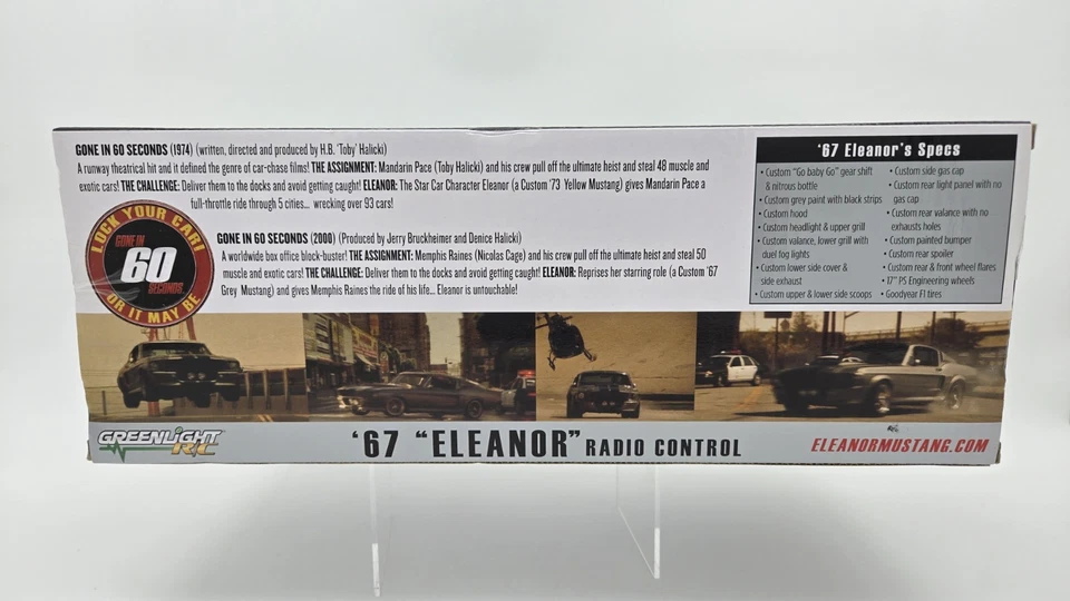 Eleanor Ford Mustang Gone in 60 Seconds Die Cast Car 1:18 Greenlight Hollywood - Image 4 of 4