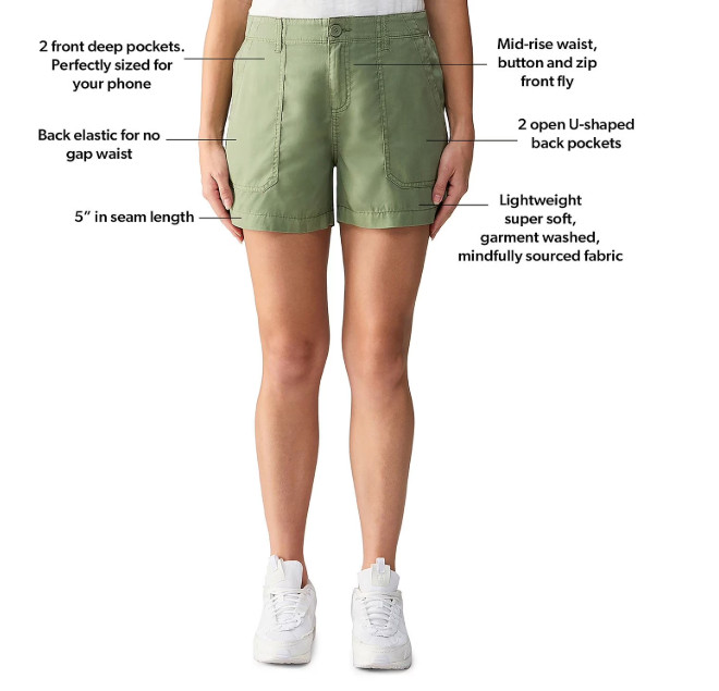 Social Standard by Sanctuary Ladies Fortune Shorts-Green Tea-Size Large-NWT