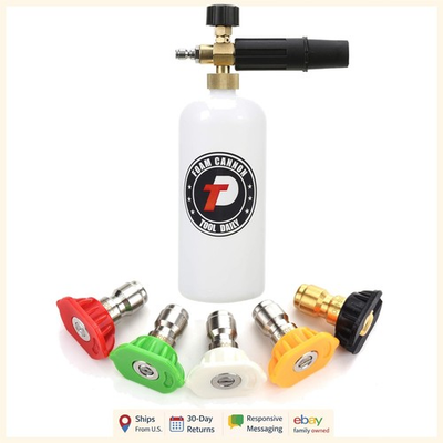 #ad #ad Foam Cannon with 1 Liter Capacity and 5 Pressure Washer Nozzle Tips Included $28.99