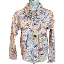 Nwt Mystree Patch Work Paisley Print Trucker Jacket, Size Small