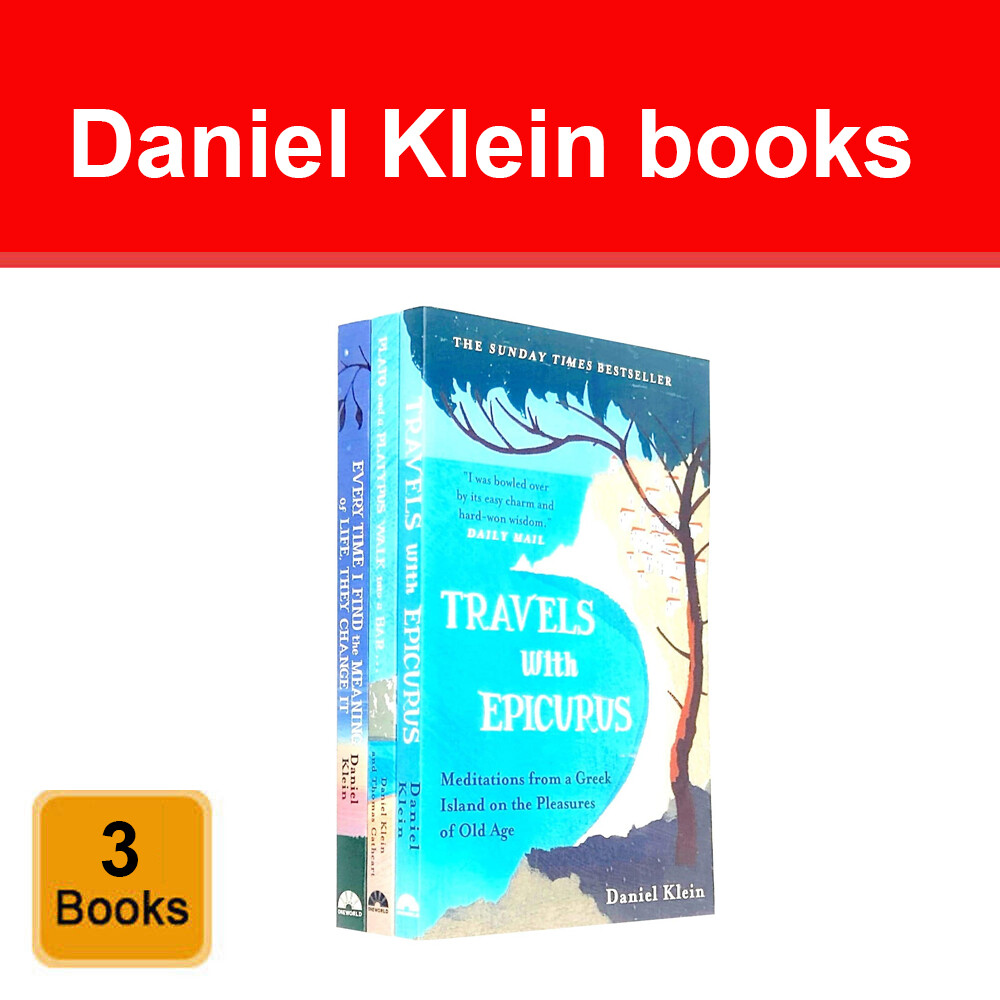 Daniel Klein 3 Books Set Travels with Epicurus, Plato & Platypus Walk Into a Bar