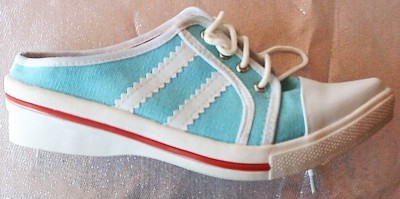Coole Punk Rock Spitzige Hellblau Basket Sneaker Leinen Slipper