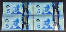 SET 2013 Canada $5 Dollar Polymer P106e Lane/Macklem UNC Prefix INK-INL-INM-INR