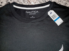NWT Sleepwear Men's XL Long Sleeve T-shirt Black w/Logo New Casual SOFT Nautica