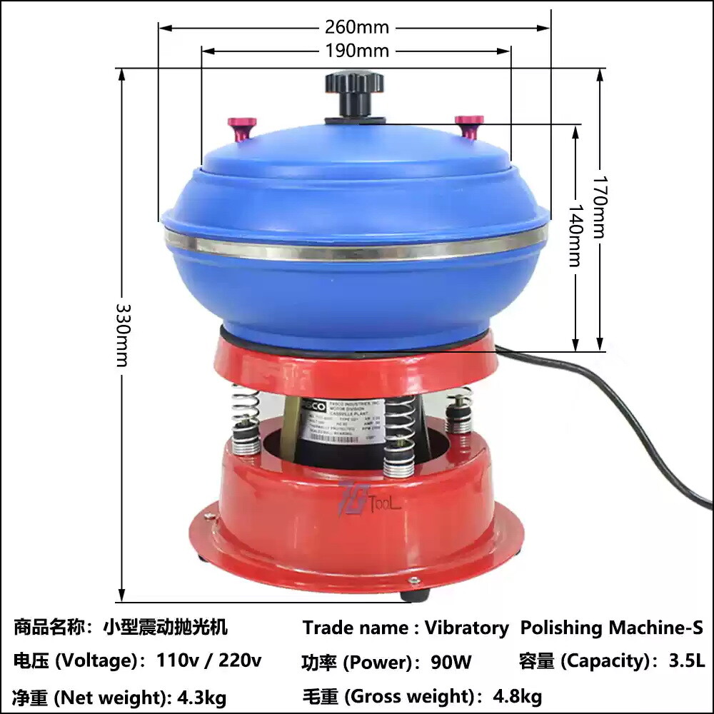Mini Vibrating Tumbler Wet Dry Polisher Jewel Mod Grinding Machine，