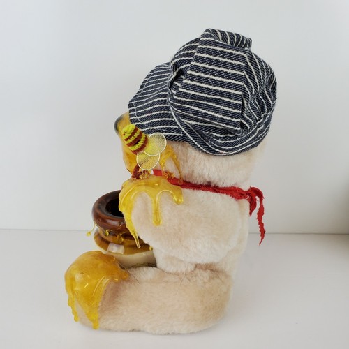 Vintage Light Brown Conductor Bear with Bandana, Dripping Honey, Pot and Bee - Bild 7 von 9