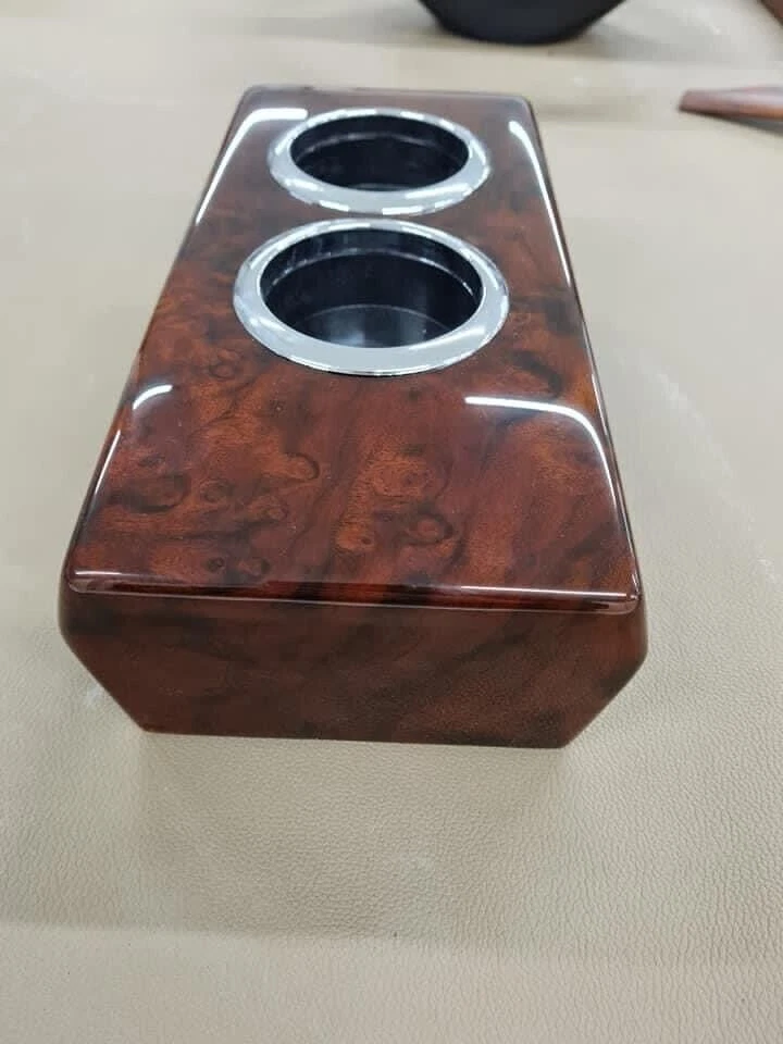 Center Console Cup Holder For Mercedes-Benz R107 560SL Walnut Color - Image 2 of 4