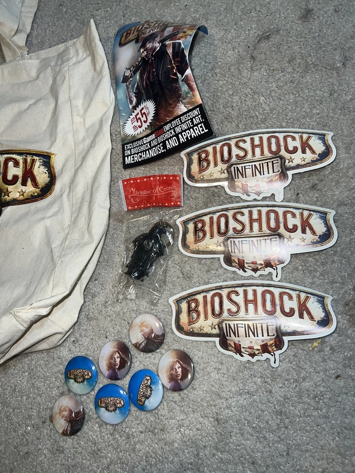 Bioshock Infinite Limited Edition Promotional Tote Bag Pins Sticker Vigor Bottle - Image 3 of 4