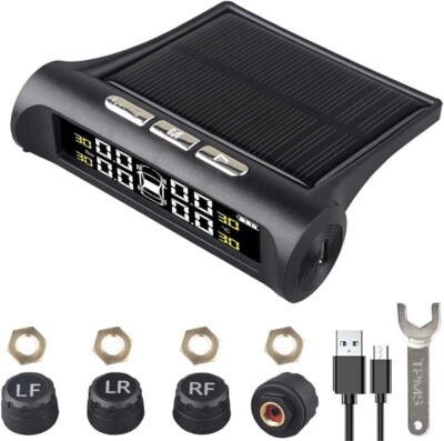 #ad Car Tire Pressure Monitoring SystemTPMS Solar Monitor System for Rv Trailer Car $24.99