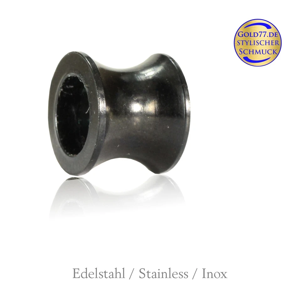 Beads Perlen Edelstahl Black Diablo | Gross-Loch 6 mm | Bartperle | 1/2/5 Stück - Bild 1 von 1