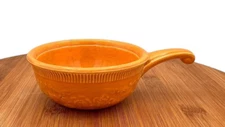 Genuine Oven Serve Ware Orange Floral Soup Bowl French Casserole w/ Handle