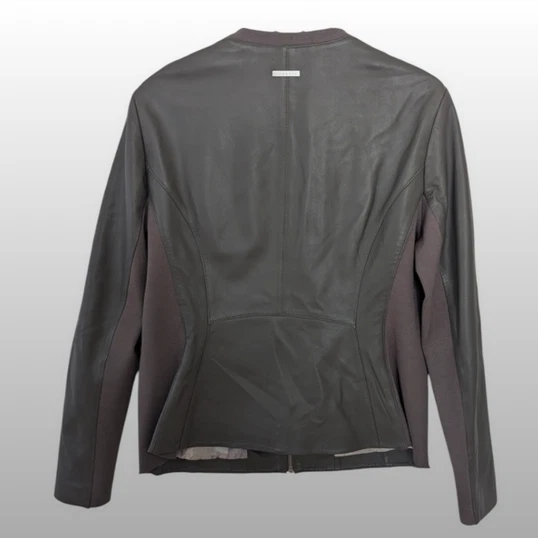 Chaqueta Sianne SOIA & KYO 100 % Cuero de Cordero Genuino Cremallera Gris Para Mujer XL Foto 2 de 4