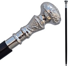 Victorian Wooden Black Stick Casual Walking Canes Men  Women Vintage Queen USA