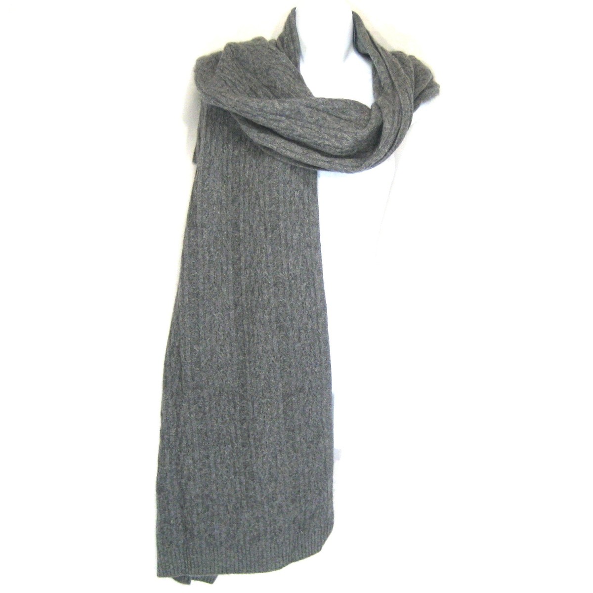 MARTHA STEWART ⚜ WOMEN'S GREY CASHMERE WINTER FASHION SCARF