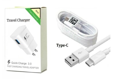 Samsung Galaxy S8,S8+,Note 8,9, S8 Active QC 3.0 Fast Adapter + 3.1 Type-C USB 