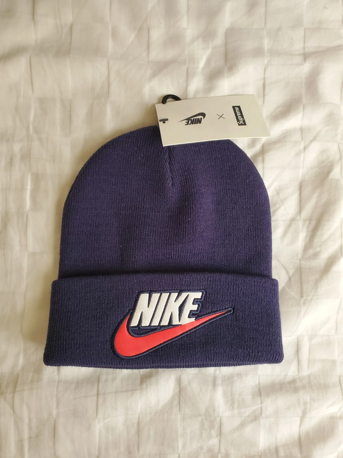 Supreme x Nike Beanie Navy FW18 100 % authentique AT0107 410