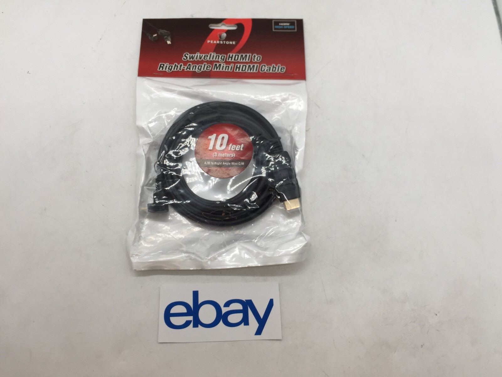 NEW Pearstone Swiveling HDMI to Right Angle Mini HDMI Cable 10ft FREE S/H