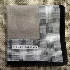 BROWN PLAIN HOUNDSTOOTH ART MEN HANDKERCHIEF COTTON PLAIN VTG POCKET SQUARE 18"