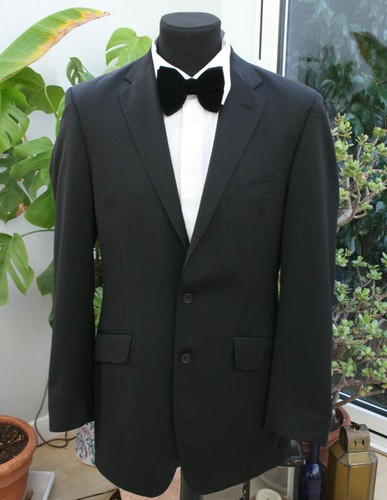Tuxedo Dinner Jacket Black M\u0026S Wool 
