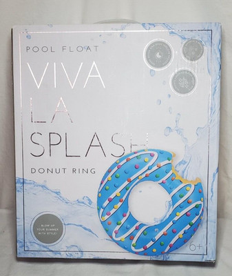 Viva La Splash Donut Pool Ring Pool Float Inflatable 26.5 inch Diameter NEW