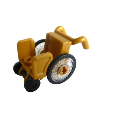 1 LEGO  65353/24314 City,Krankenhaus,Rollstuhl in gold mit schwarzen Rädern Neu
