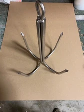 8 Inch dia 4 Prong Welded 3/8” Stainless Pier or Bridge Gaff With Eye For Rope