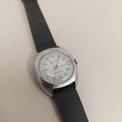Vintage DIANTUS 17j Manual Wind Date Med Round,SS LADIES WATCH