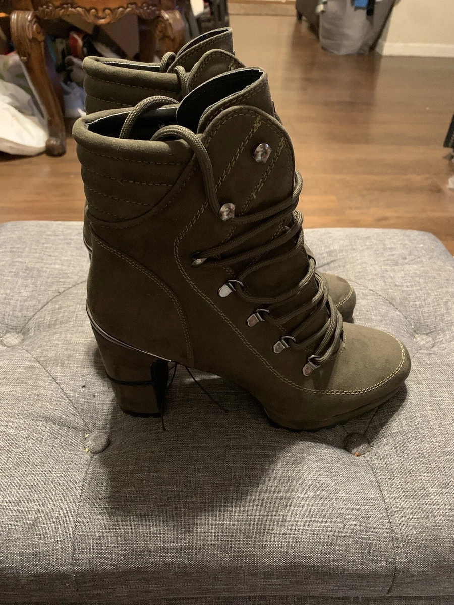 Womens Lenni Green Lace Up Platform Boots 11m New | eBay