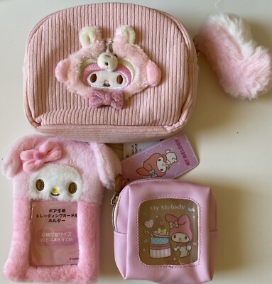 Sanrio Character My Melody Mini Cosmetic  Bag Wallet Coin ID Badge Set