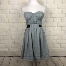 Urban Outfitters Pins Needles Dress Mini Wired Chiffon Strapless gray formal 4