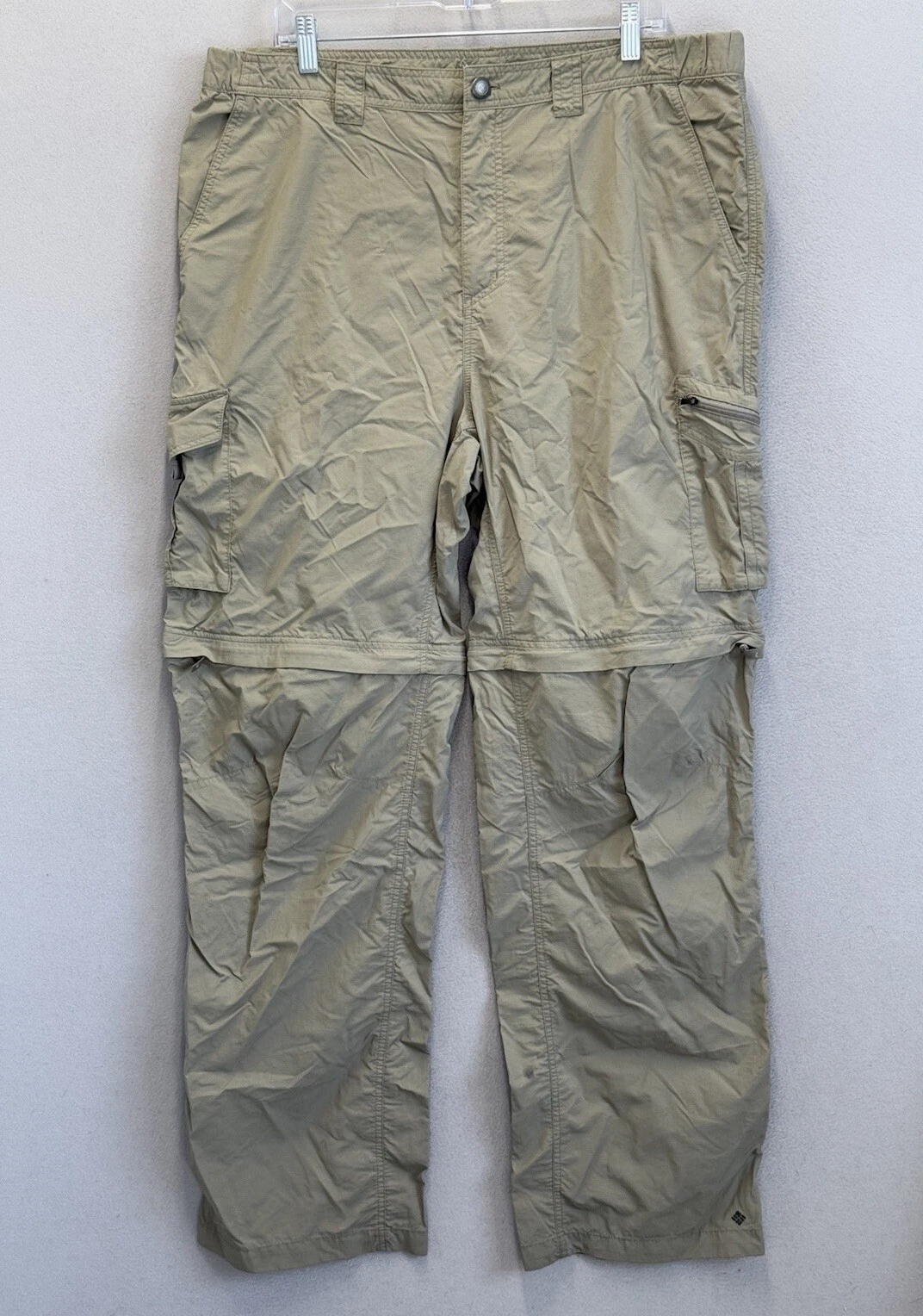 Columbia Men's Sz 40x34 Beige Sun Omni Shade Convertible Nylon Cargo Pants