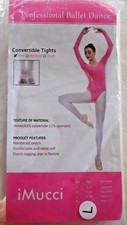 PROFESSIONAL BALLET DANCE TIGHTS CONVERTIBLE IMUCCI LARGE 8-14Y THIN PINK