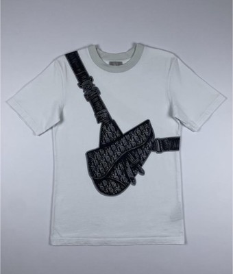 Christian Dior サドルバッグ デザイン Tシャツ Rare Dior Saddle Bag Monogram Logo Short Sleeve White T-Shirt Size