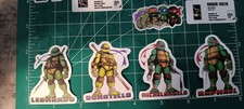 TMNT X MATTE DIE-CUT STICKER X LOT OF 4 X 1983 VERSION X TMNT X 2.5 INCH STICKER