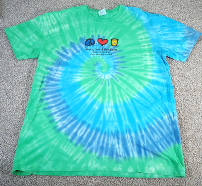 Peace Love And Pain Killers Hand Dyed Tie-Dye T-Shirt Size Adult XXL Art Forms