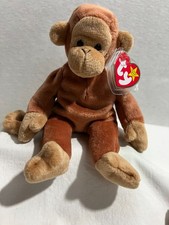 1995 TY Bongo the Monkey Beanie Baby Tan Tail and Tag Rarity Errors Retired