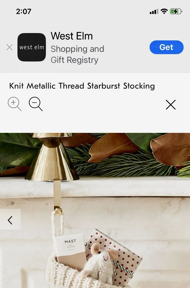 Medias de Navidad West Elm Tejidas Hilo Metálico Starburst Foto 4 de 4