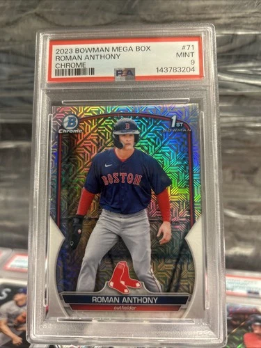7603 Roman Anthony 2023 Bowman Chrome #BCP-71 Mega Refractor 1st RC PSA 9 🔥🔥