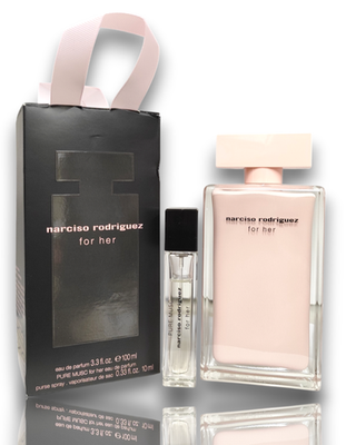 narciso rodriguez for her 100ml ミニポーチ付き Narciso Rodriguez For Her Eau De Parfum 3.3 oz +mini+ FREE PURSE