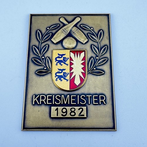 Placca Kreismeister 1982 Kegelsport Schleswig Holstein vintage da collezione #30734 - Foto 5 di 5